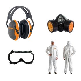 Kit echipament de lucru atomizor{casca, salopeta, ochelari, masca}