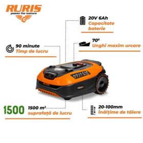 Robot de tuns gazon fara fir perimetral RURIS Sentinel 1500